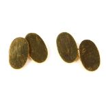 A pair of 9ct gold oval cufflinks, 15.2g.