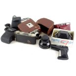 Miscellaneous camera equipment etc., to include a Vivitar 20mm, 1.3.8 lens, a Kodak cine camera,