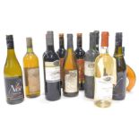 Miscellaneous bottles of red and white wine, to include Oyster Bay, Ned, etc., (AF, 12).