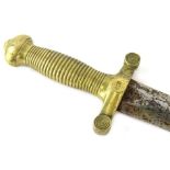 A 19thC French foot artillery sword, model M1831, C.1830 by Pimet Freres Arsenal, rack number 620,