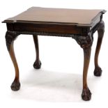 An eastern hardwood mahogany low table in George III style, the rectangular top with a moulded