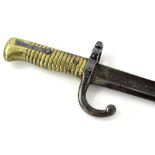 An 1866 French Chassepot bayonet, 70cm L.