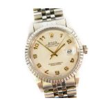 A Rolex Oyster Perpetual Datejust stainless steel gentleman's wristwatch.
