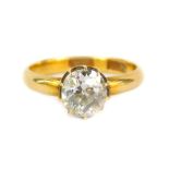 An 18ct gold diamond solitaire ring, set with a single diamond of approximately 1.1carat.