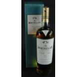 A bottle of MacAllan malt whisky, 15 years.