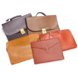 Various mens leather briefcases, document holders (a quantity).