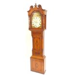 Pearce of Grantham. A mid 19thC longcase clock, the oak mahogany and rosewood cross-banded case with