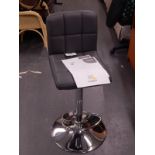 A Cooke & Lewis Lagan grey upholstered bar stool, unused.