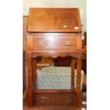 An early 20thC mahogany single bureau with drawer beneath, on square legs, 103cm high, 54cm wide,