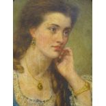 19thC British School. Head and shoulders portrait of a lady, Miss Gush, oil on canvas, 60cm x 50cm.