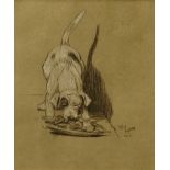 Cecil Aldin (1870-1935). Scraps, black chalk heightened with white, signed and dated 1902, 31cm x