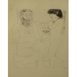 •After Pablo Picasso. Le Sculpteur et la modelle, numbered lithographic print 36/50, 44.5cm x