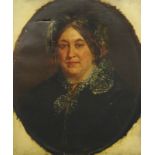 19thC British School. Head and shoulders portrait of a lady, Mrs Gush, oil on canvas, 60cm x 50cm.