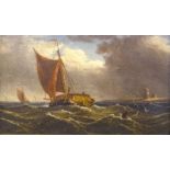 H. Moore (19thC). Sailing boats, oil on canvas - pair, signed, 17cm x 29cm.