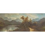 William Collins (1788-1847). River landscape, oil on board, signed, 43.5cm x 90cm.