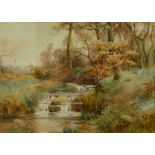 •Arthur White (1865-1953). A spring day, watercolour, signed and titled verso, 37cm x 51cm. Label