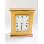 An Imhof brass cased mantel clock, square dial bearing Roman numerals, eight day 15 jeweled
