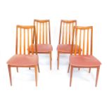 A set of four G-Plan 1960's teak Fresco design single dining chairs, model no 4540.