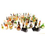 Miniature spirit and liqueur bottles, including Martini, Courvoissier, sherry, sherry liqueur and