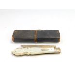 A Victorian silver and mother of pearl bound folding pocket knife, Birmingham 1876, cased.