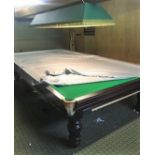 A 20thC full size mahogany framed snooker table, with accessories. Sold in situ. On view by