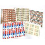 Philately. EII mint commemorative sheets, comprising Post Boxes, The Age of The Stuarts, Robert