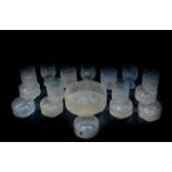 A set of six Whitefriars glass tumblers decorated in the glacier pattern, Geoffrey Baxter design,