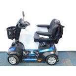 A Drive Envoy blue mobility scooter, serial no VP021955, with battery.