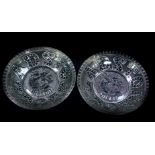A pair of Victorian political commemorative glass dishes, moulded with 'Gladstone', For The