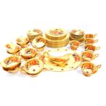 An Aynsley porcelain part dinner and tea service, decorated in the Orchard Gold pattern,