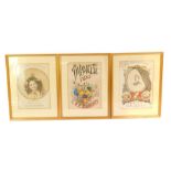 Three Victorian coloured lithographic music covers, comprising Little Bo Peep, quadrille on