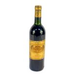 A bottle of Chateau Batailley Grand Cru Classe Pauillac 1978, high shoulder.