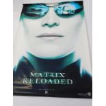 An advertising film banner The Matrix Reloaded, 120cm x 178cm.