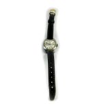 A Tissot Seastar lady's stainless steel cased wristwatch, on a leather strap.