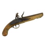 An 18thC Dragoons flintlock pistol, tower and GR crown proof marks.