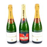 A bottle of Piper-Heidsieck Champagne, and two bottles of Comte de Senneval Champagne. (3)