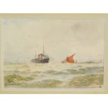 Claude Hulk (British, early 20thC). Returning Home Off Plymouth, watercolour, signed, titled