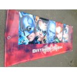 An advertising film banner Batman and Robin, 120cm x 303cm.