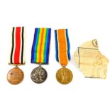 A pair of Great War medals, named to Pte F Batterham, Lincolnshire Regiment 3010, comprising Great