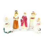 Five Royal Doulton figures, comprising Louise HN2869, Lori HN2801, Georgina HN2377, Cathy HN2346,