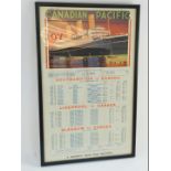 A Canadian Pacific timetable poster, no. 21, June 1927, with an illustration by O. Rosenvinge,