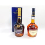 A bottle of Courvoisier Cognac, VSOP, 70cl boxed, and a further bottle of Courvoisier Cognac, VS