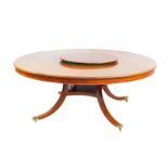 A B Knight & Son reproduction Georgian mahogany circular dining table, with central lazy Susan,
