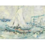Continental School (20thC). Toulon Harbour, oil on board, titled, signed indistinctly, 28.5cm