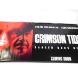 An advertising film banner for Crimson Tide, Coming Soon Starring Denzil Washington and Gene