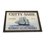 A Cutty Sark Blended Scotch Whisky advertising mirror, pine framed, 50.5cm high, 65.5cm wide.