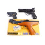 A Milbro G4 air pistol, .177 calibre, boxed, together with a Webley Junior Mk II air pistol and