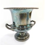 A Barker Bros silver plated wine cooler, of twin handled campana form, 23cm high.