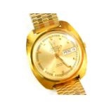 An Omega gentleman's gold plated electronic chronometer wristwatch, Ff300, Hz, gilt dial with