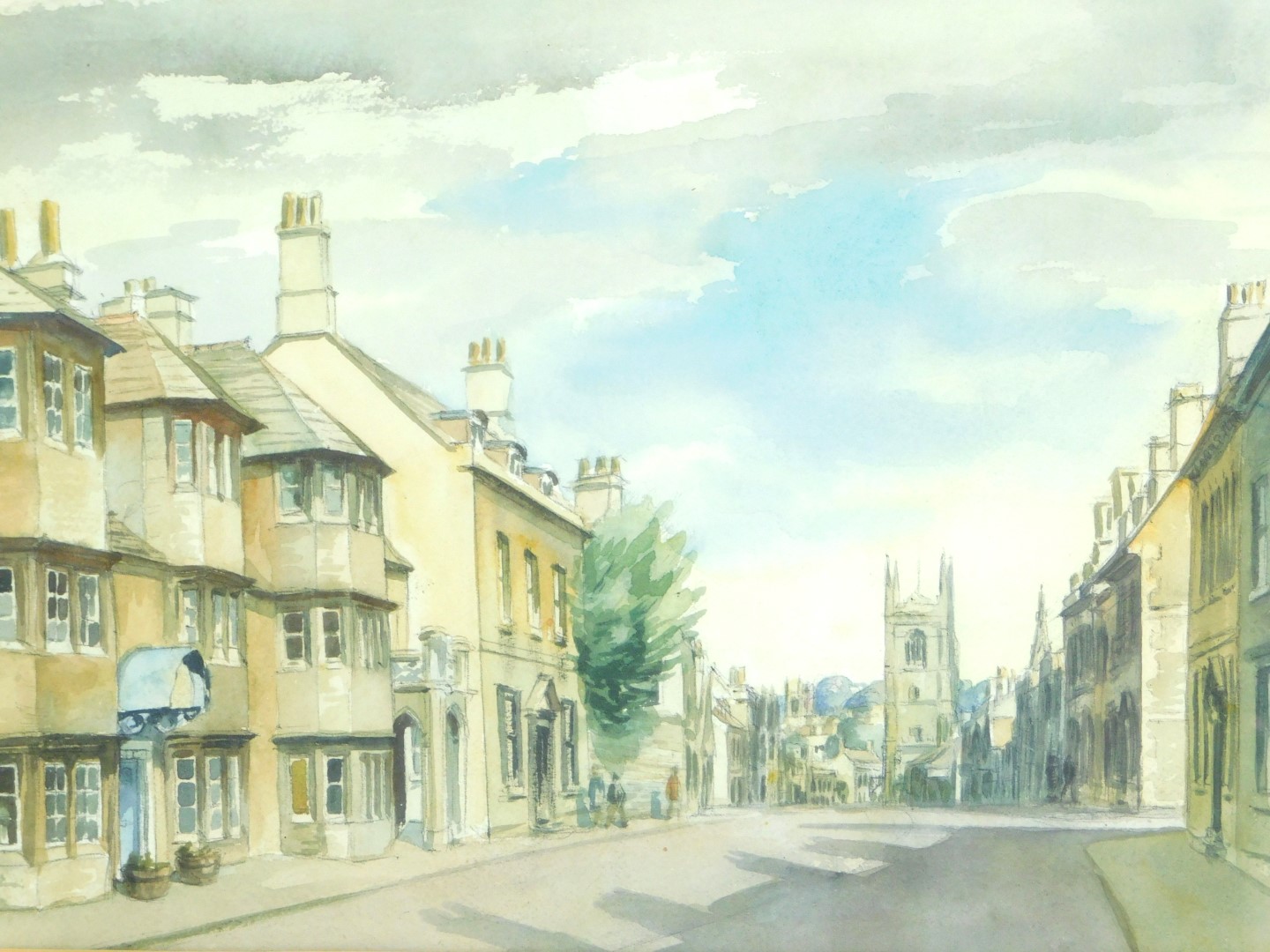 Gladys Rees Teesdale (British, 1898-1985). St Martins, Stamford, watercolour, attributed verso, 27cm